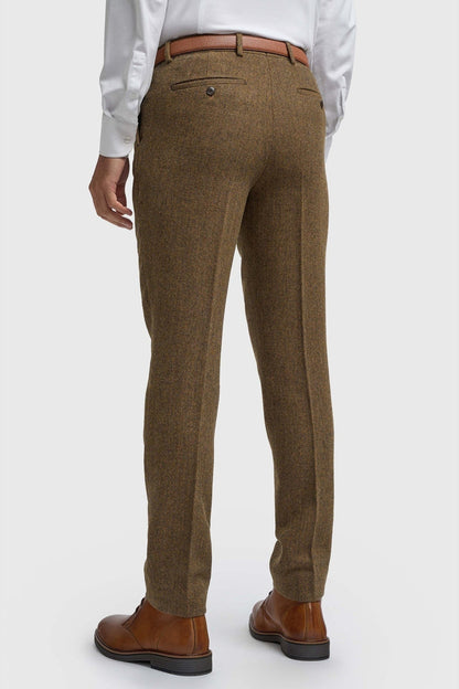CAVANI – Thomas Tailored Suit Wool Rich Brown Herringbone