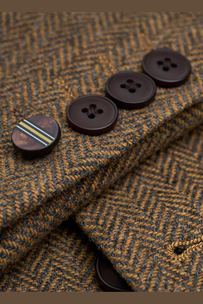 CAVANI – Thomas Brown Wool Rich Herringbone Jacket