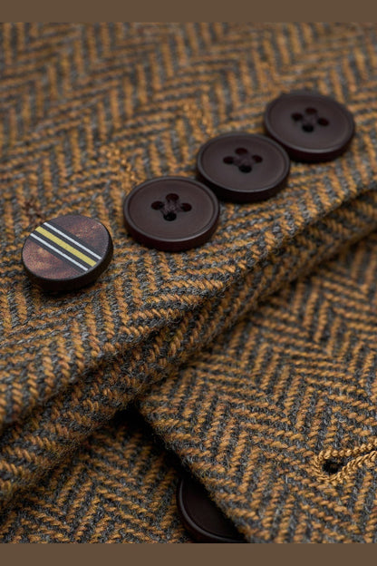 CAVANI – Thomas Brown Wool Rich Herringbone Jacket