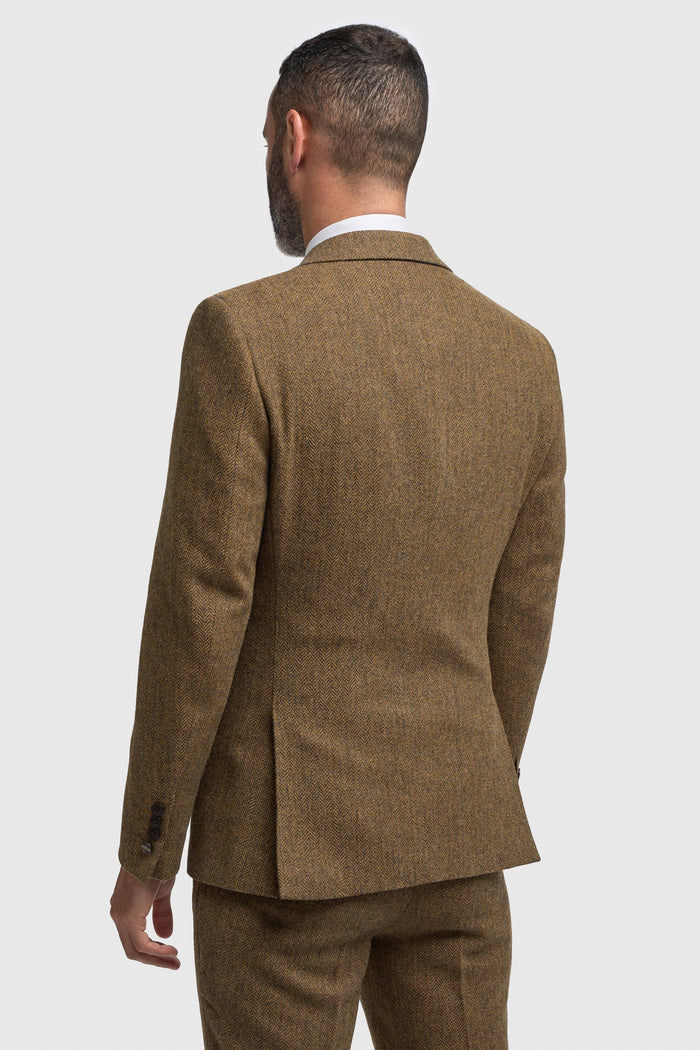 CAVANI – Thomas Brown Wool Rich Herringbone Jacket