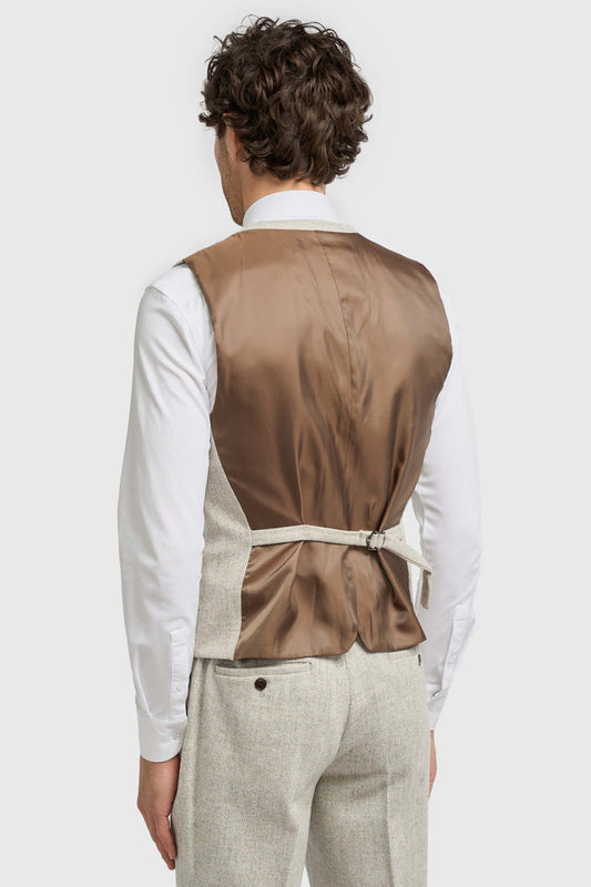 CAVANI – Thomas Tailored Suit Wool Pearl Grey Herringbone