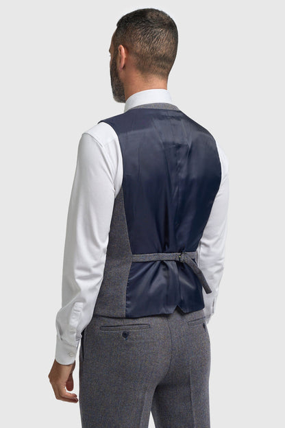 CAVANI Thomas Tailored Suit Wool Rich Savoy Grey Herringbone