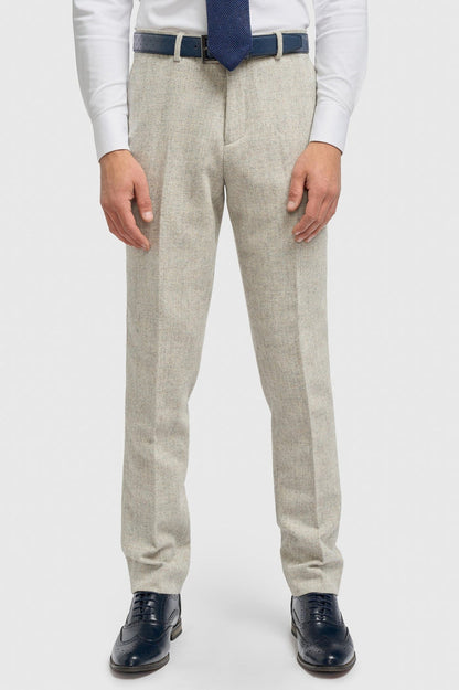 CAVANI – Thomas Tailored Suit Wool Pearl Grey Herringbone
