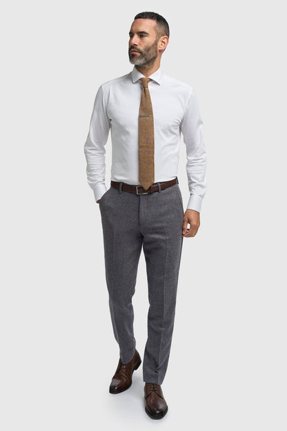 CAVANI Thomas Tailored Suit Wool Rich Savoy Grey Herringbone