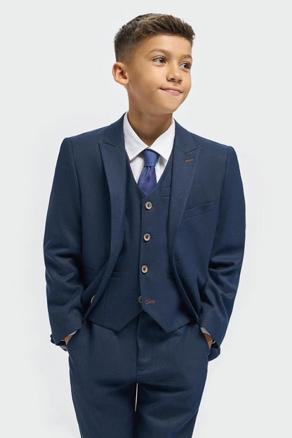 Cavani – Tropez Boys Navy Blue 3 Piece Suit Tailored