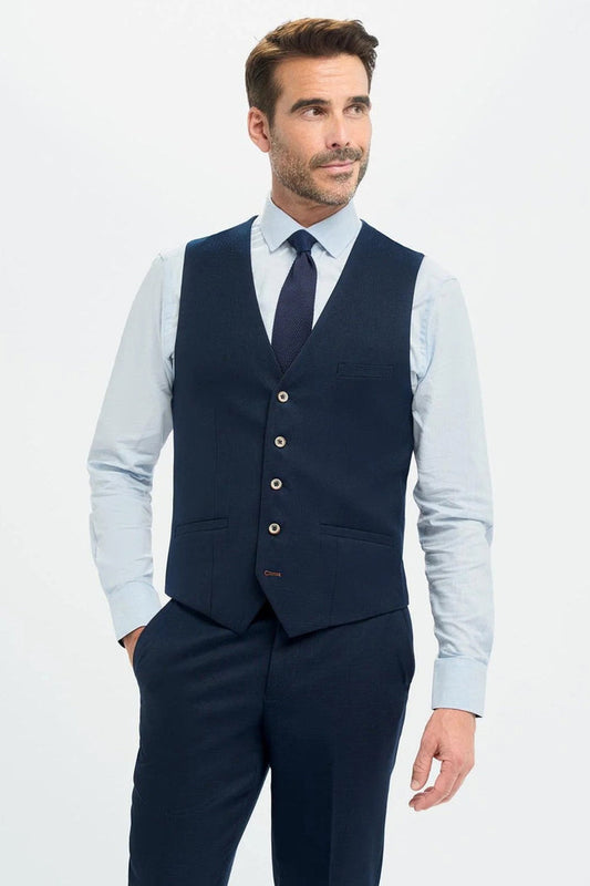 Cavani – Tropez Navy Blue 3 Piece Suit Tailored Fit