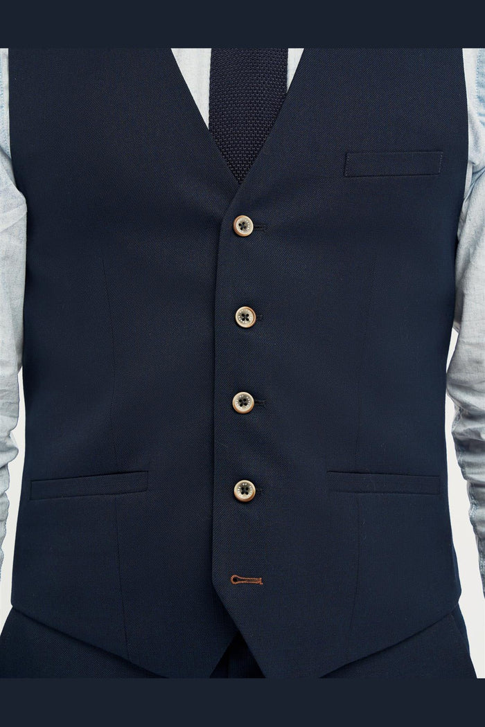 Cavani – Tropez Navy Blue 3 Piece Suit Tailored Fit