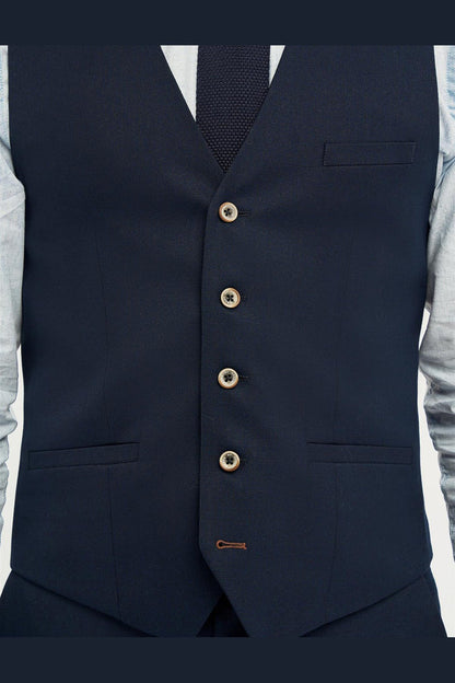 Cavani – Tropez Navy Blue 3 Piece Suit Tailored Fit