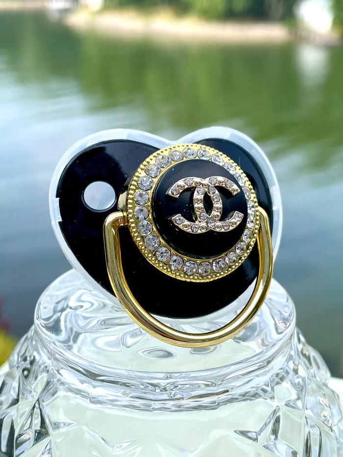 CC Baby Pacifier- BLACK/GOLD