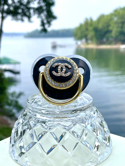 CC Baby Pacifier- BLACK/GOLD