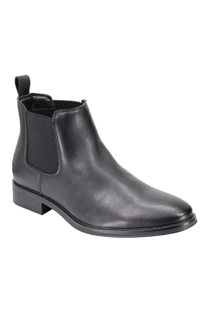 Chelsea Faux Leather Ankle Boots in black and brown