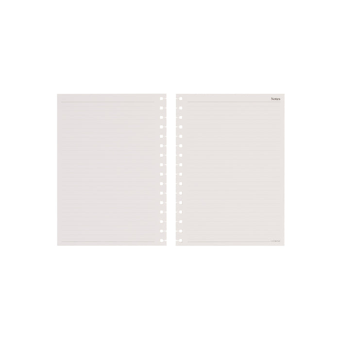 Citrine - Small Customizable Spiral Filler Paper shown as two lined note pages with punched binding edges for planners, journals, and notebooks