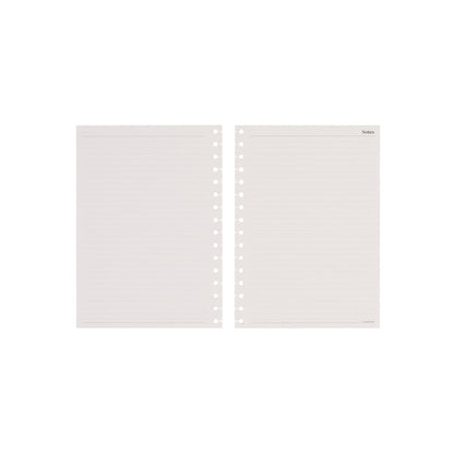 Citrine - Small Customizable Spiral Filler Paper shown as two lined note pages with punched binding edges for planners, journals, and notebooks