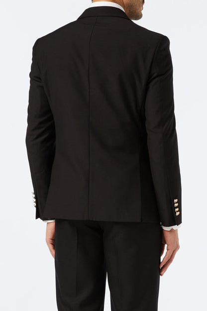 CLASSIC BLACK DOUBLE BREASTED GOLD BUTTON JACKET
