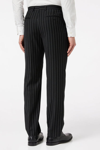 Classic Black White Pinstripe Suit