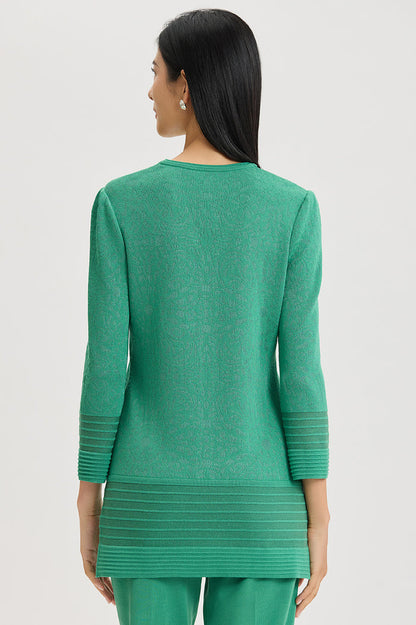 Classic Burnout Medallion Soft Knit Tunic, Kelly Green | Ming Wang