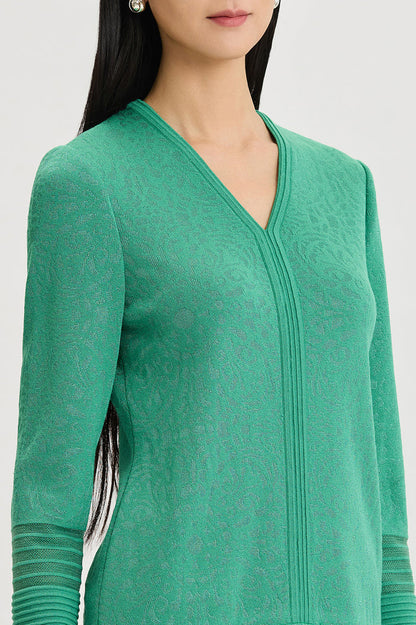 Classic Burnout Medallion Soft Knit Tunic, Kelly Green | Ming Wang