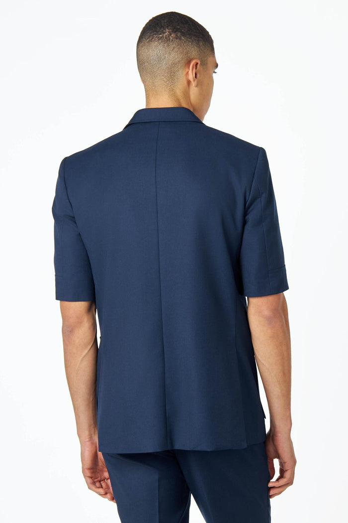 RETRO MORDEN MENS TWO PIECE NAVY SAFARI SUIT