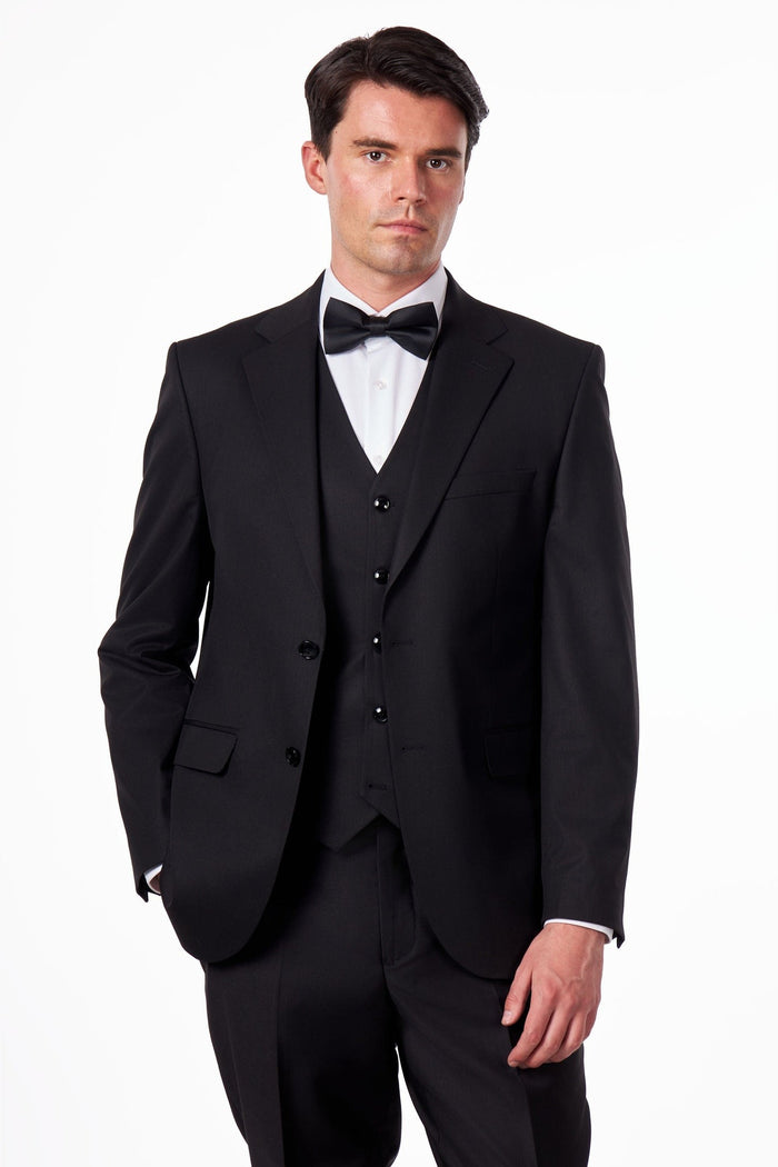 Classic Plain Black 3 Piece Suit Slim Fit