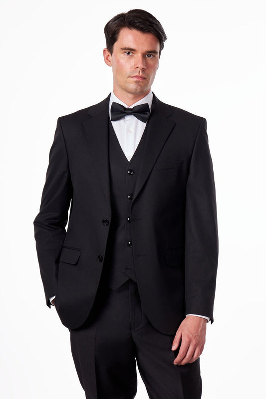 Classic Plain Black 3 Piece Suit Slim Fit
