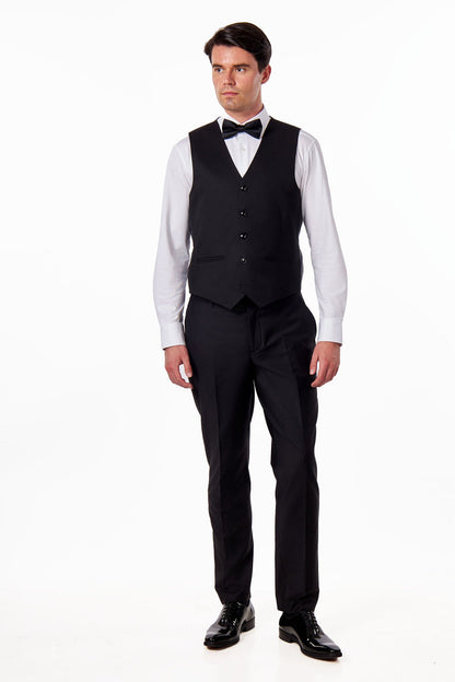 Classic Plain Black 3 Piece Suit Slim Fit