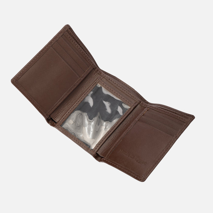 Classic Trifold wallet | Brown Saffiano