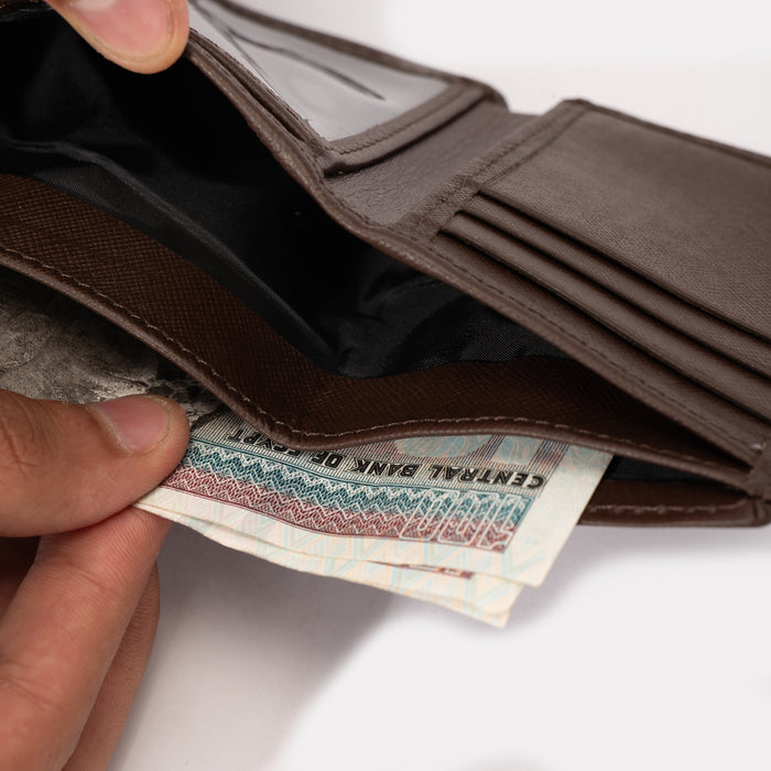 Classic Trifold wallet | Brown Saffiano
