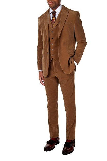 CORDUORY TAILORED FIT SUIT IN TAN
