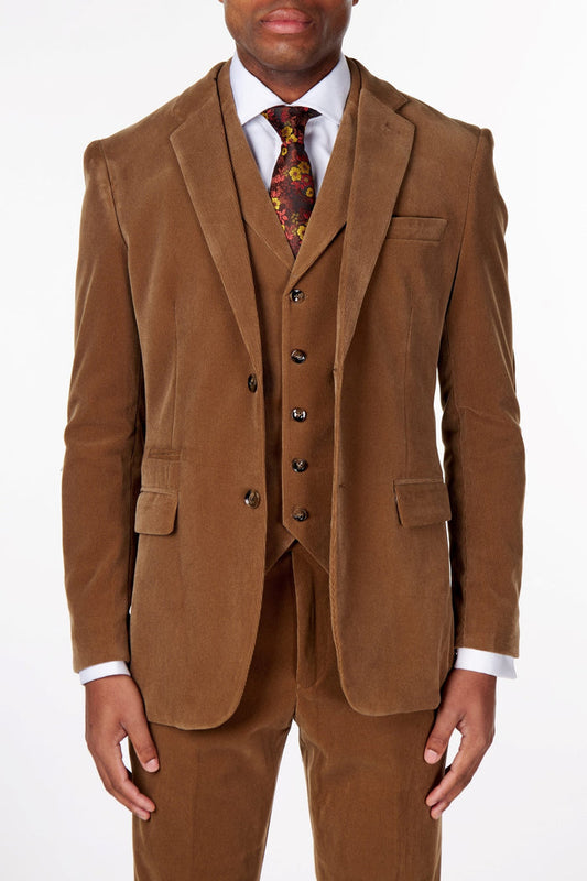 CORDUORY TAN TAILORED FIT JACKET