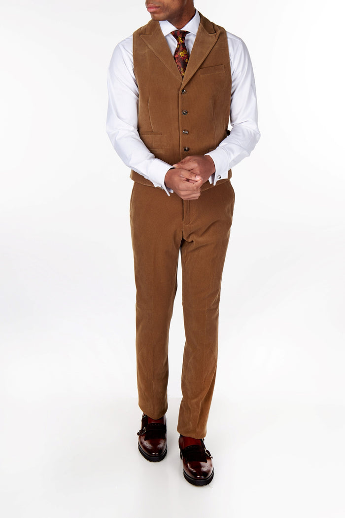 CORDUORY TAN TAILORED FIT JACKET