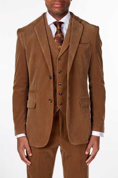 CORDUROY WAISTCOAT IN TAN