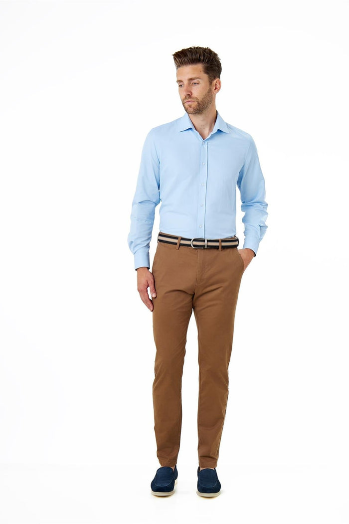 COTTON STRETCH CHINO BROWN