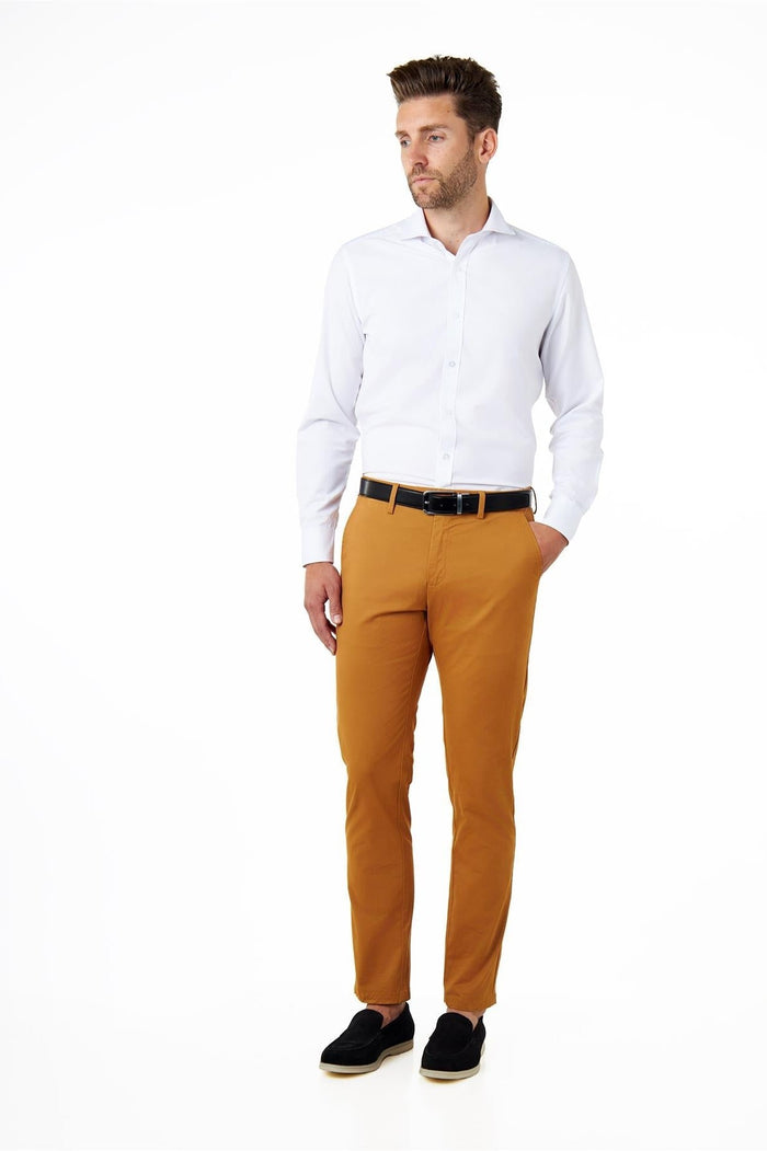 COTTON STRETCH CHINO TAN YELLOW
