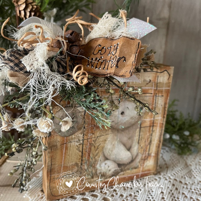 COZY WINTER Polar Bear Décor Block – 5x5