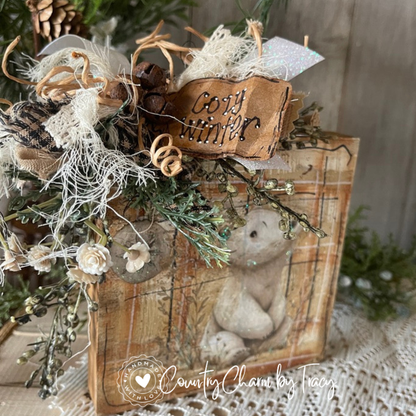 COZY WINTER Polar Bear Décor Block – 5x5