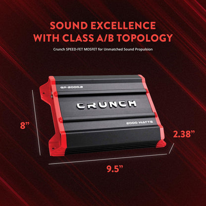 Crunch Ground Pounder GP - 2000.2 2000 Watt 2 Channel Amplifier - electronicsexpo.com - Amplifiers