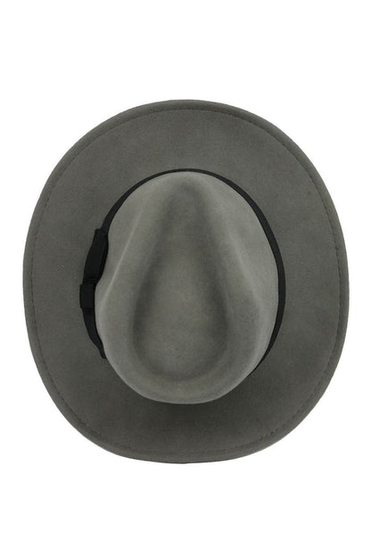 Crushable Fedora 100% Wool Wide Brim Grey Hat