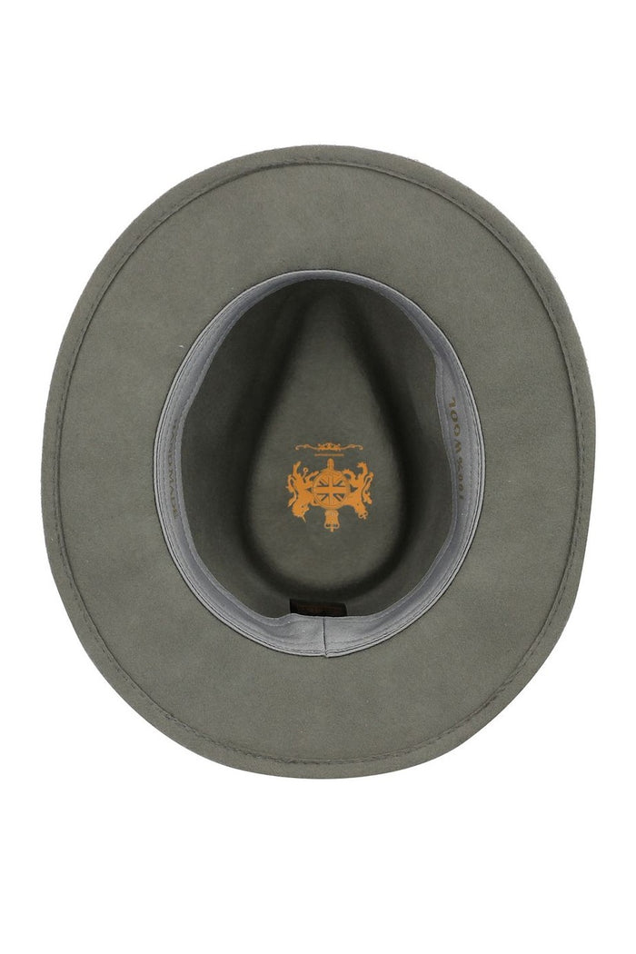 Crushable Fedora 100% Wool Wide Brim Grey Hat