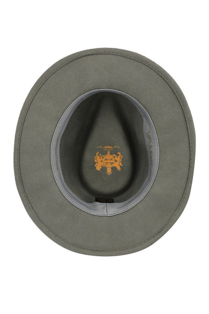 Crushable Fedora 100% Wool Wide Brim Grey Hat