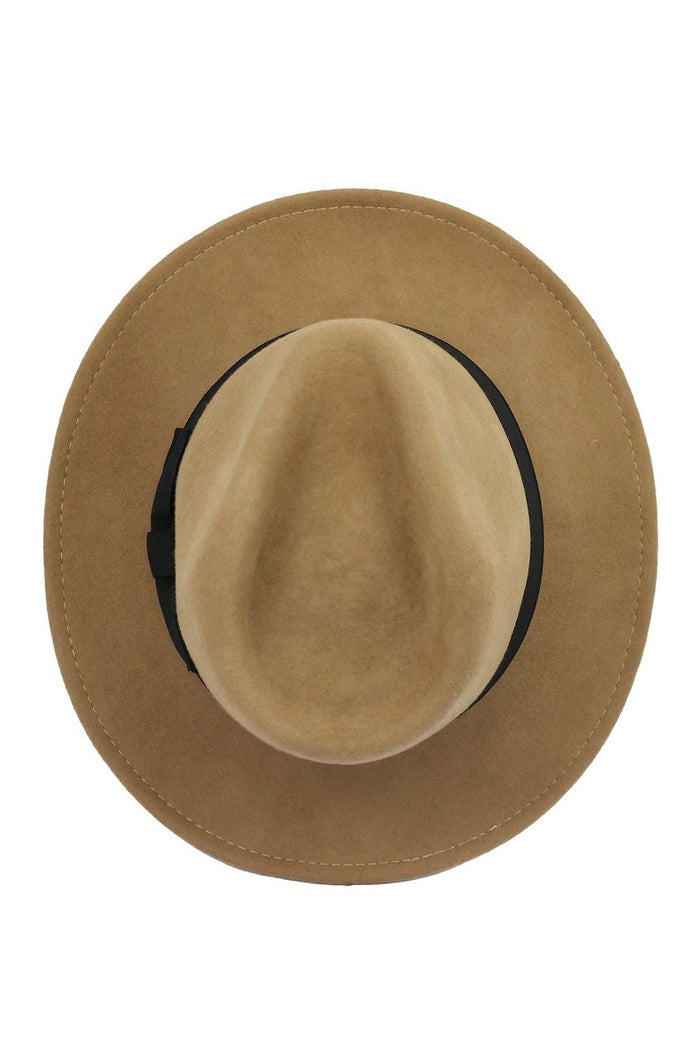 Crushable Fedora 100% Wool Wide Brim Hat
