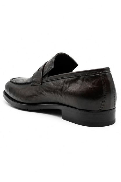 CRUX - Men’s Coffee Brown Calf Leather Penny Loafers