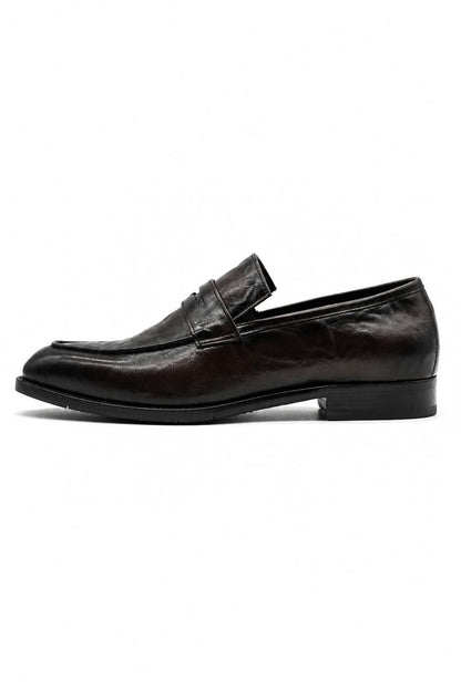 CRUX - Men’s Coffee Brown Calf Leather Penny Loafers