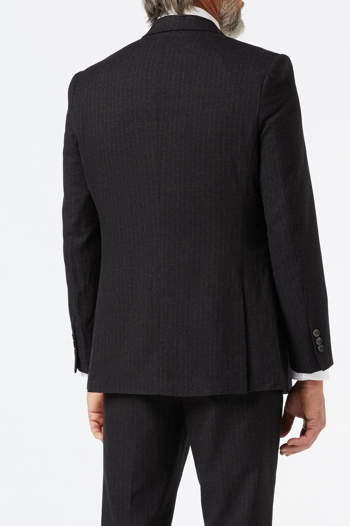 Dark Grey Double Breasted Pinstripe Suit