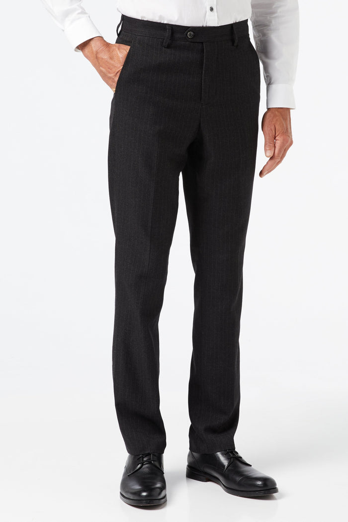 Dark Grey Double Breasted Pinstripe Suit