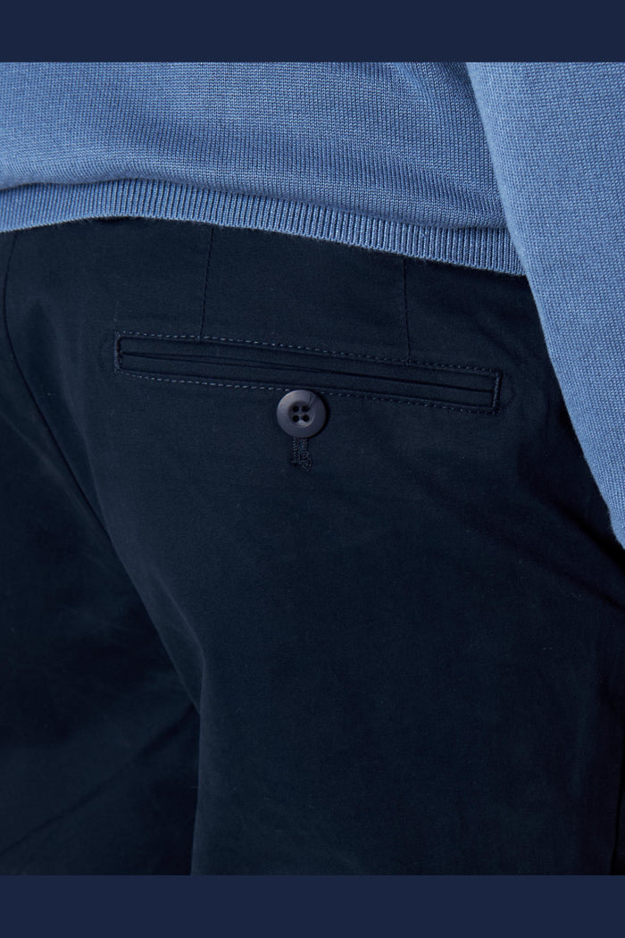 DARK NAVY BLUE MENS STRETCH COTTON SMART CHINOS