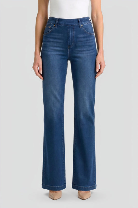 Denim Pull-On Flare Bootcut Jeans, Denim | Ming Wang