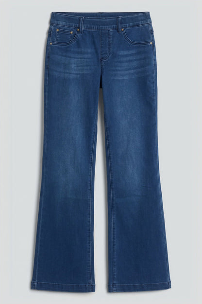 Denim Pull-On Flare Bootcut Jeans, Denim | Ming Wang