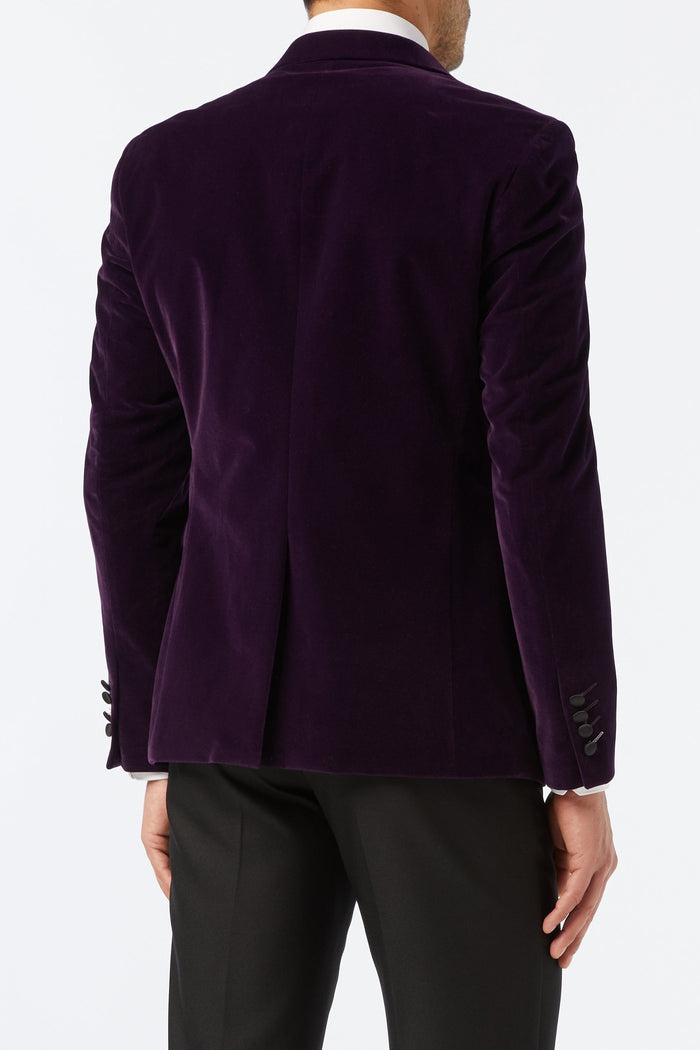 DINNER RICKY - Purple Soft Velvet Tuxedo Jacket