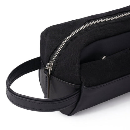 Dopp Kit Leather & Canvas lightweight handbag | Full Black - Spiš.