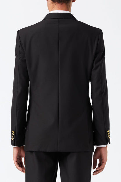 DOUBLE BREASTED GOLD BUTTON SUIT IN BLACK